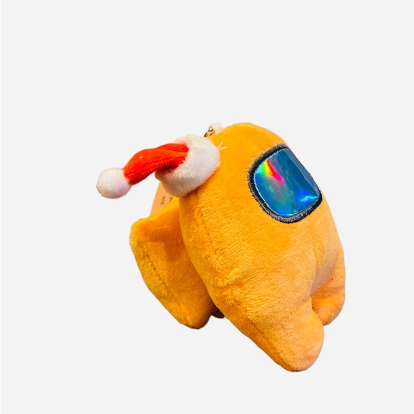 Among Us Key Chain Plush With Santa Hat - Orange - Picture 2 of 2